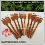 Jepara teakwood WOODEN FORK garpu kayu jati 18x2.5cm